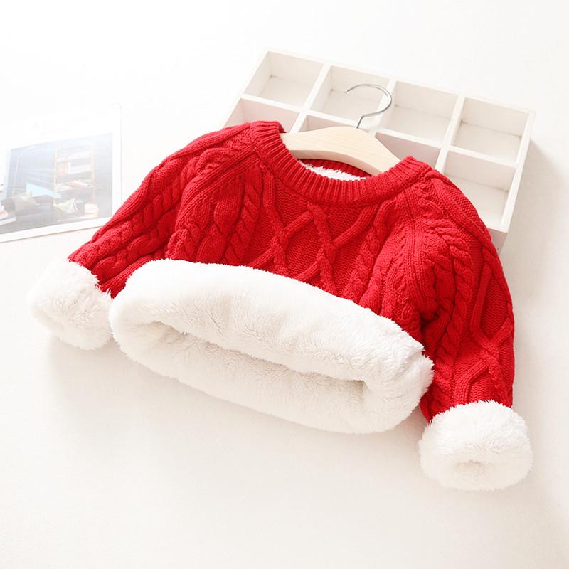 YUBAOBEI Baby Winter Kinder Kleinkind Pullover Dicke Warme Baby Junge Mädchen Pullover Winter Strickwaren Pullo 2T rot