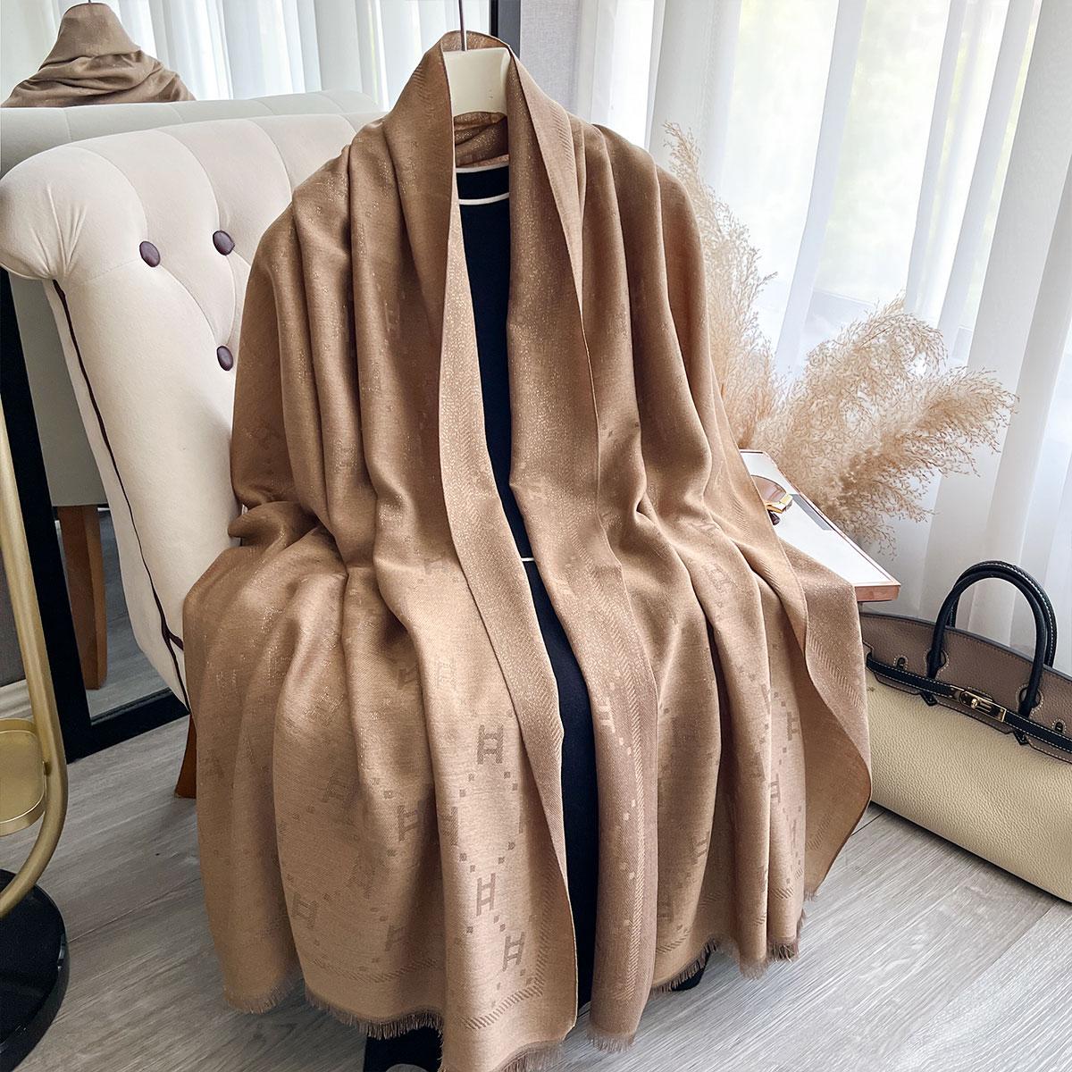 Damen Muslimischer Print Hijab Goldfaden Langes Schal Design Frühling Und Herbst Sonnenschutz Schal Tuch Wickeltuch Kopftuch