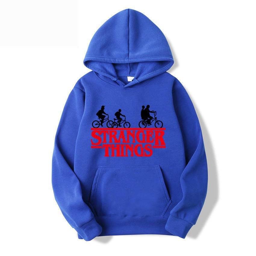 Stranger Things Herbst-Print Anime Hoodie Fleece Sweatshirt Kawaii Hoodies Jacke Jungen Pullover Y2k Sudadera Kinderkleidung Mädchen XXXL blau