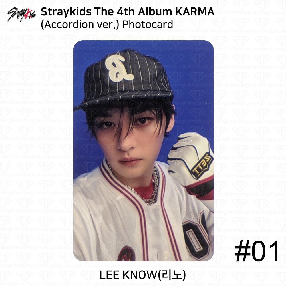 Stray Kids Das 4. Album Karma Akkordeon-Version Offizielle Fotokarte Leeknow (Accordion ver)
