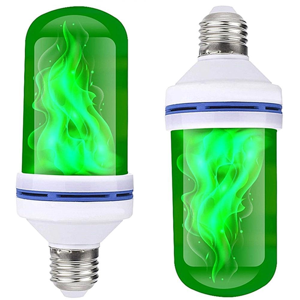 1PC LED Flamme Wirkung Glühbirne Auf Den Kopf Effekt Led-lampe Flamme Lampen Für Festival Hotel Bar Party Dekoration XYZ E27 grün