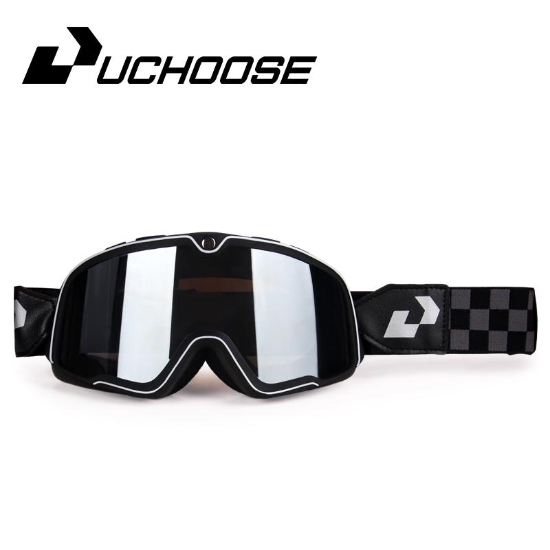 Retro Motorrad Brille Ski Brille Sonnenbrille ATV Brille Nicht-slip Gürtel Anti-Uv Cafe Racer Chopper Radfahren Racing Kostenloser versand
