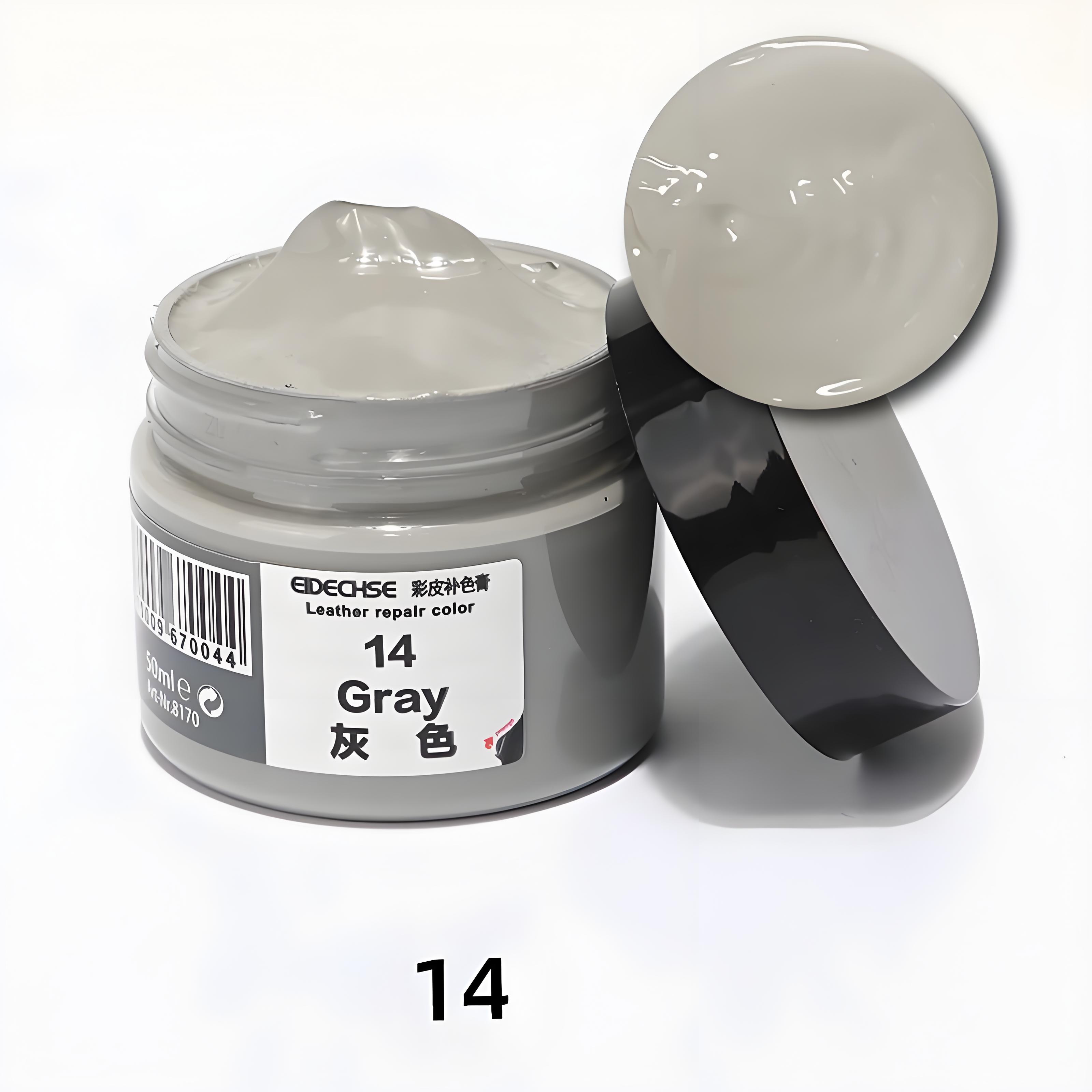50 ml Lederreparaturcreme, Füllmasse, Lederrestaurierung für Schuhe, Autositz, Sofa, Mäntel, Löcher, Kratzer, Risse, Wiederherstellung der Reparaturfarbe graue