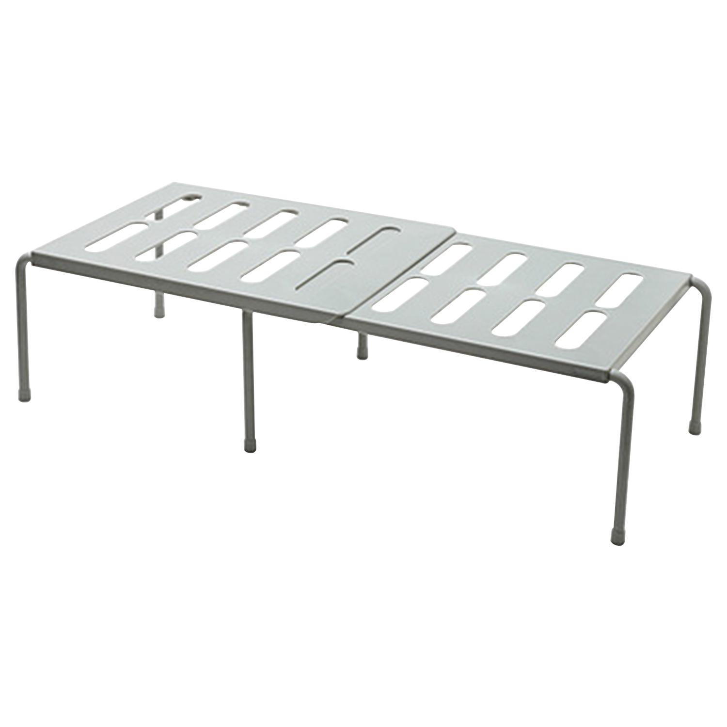 Schrankregal, erweiterbar, stapelbar, Küchenschrank, Thekenregal, Aufbewahrungsorganisator, Küchenschrank grau