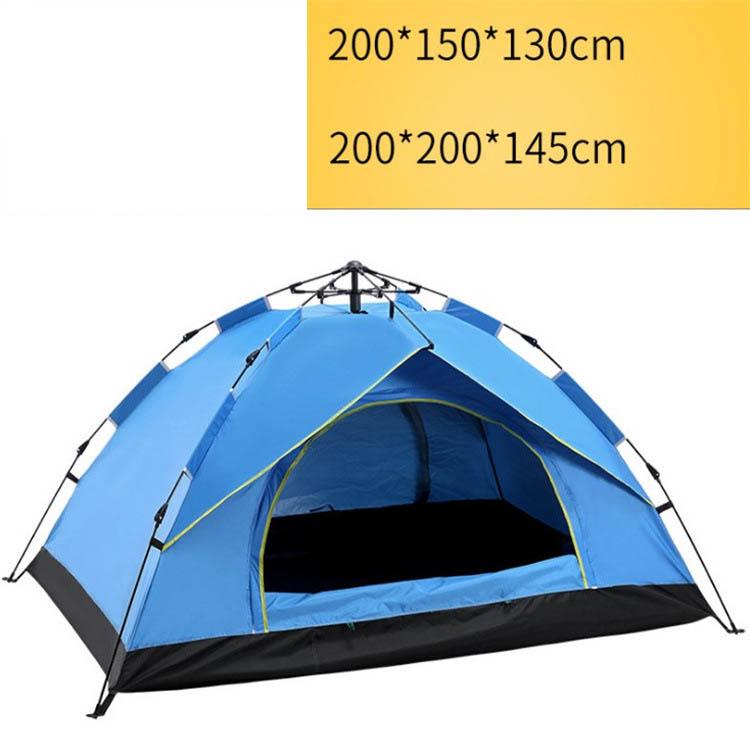 Vollautomatisches, schnell zu öffnendes Zelt für 3–4 Personen, wasserdichtes Zelt, Camping, Familie, Outdoor, leicht, sofort aufbaubar 200*150*130CM blau