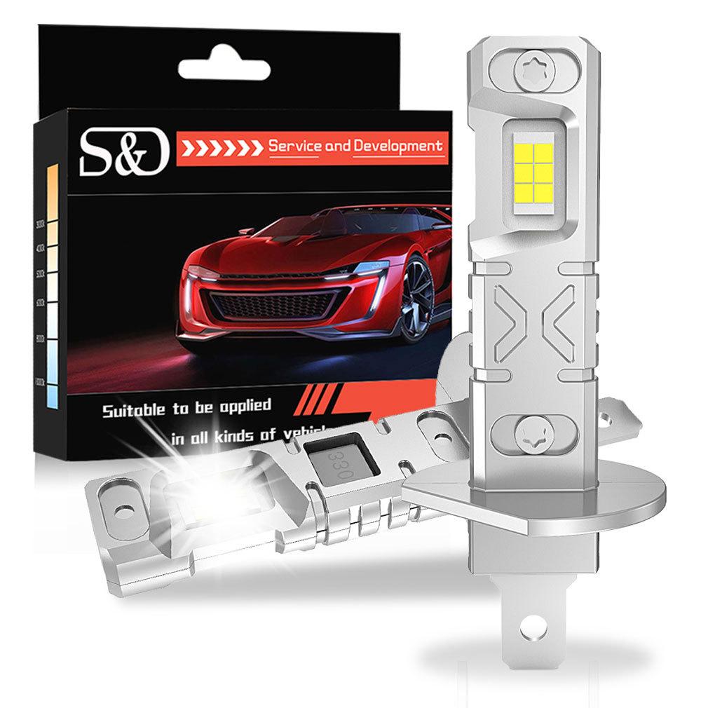 2 Stück 20000LM H1 LED-Scheinwerferlampen Mini Canbus H1 LED-Nebelscheinwerfer CSP-Chips Autoscheinwerfer Lüfterlos DRL-Licht Auto-Nebelscheinwerfer 6500K Weiß H1