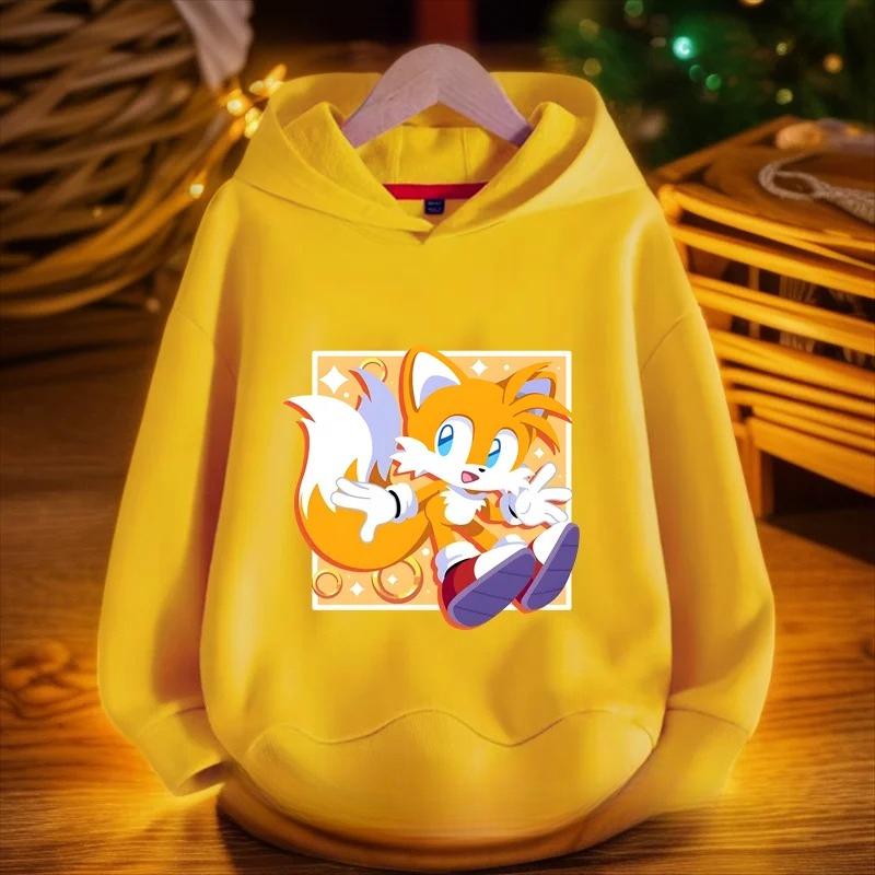 Mode Kinderbekleidung Cartoon Bedrucktes Sweatshirt Lässiger Kapuzenpullover Sweatshirts Jungen 110 gelb