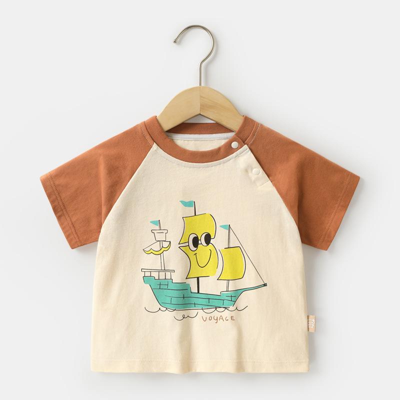 Babykleidung Jungen Kurzarm T-Shirts Sommerkleidung Mädchen Baby Kinder Sommer Baumwolle Kinderkleidung Tops 80cm