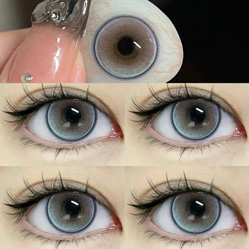 Mill Creek 14,2 mm Farbkontaktlinsen mit Grade Highlights-Stil, natürlich, tägliche Verwendung, 12 Monate, Kontaktlinsen, Braun, Blau, Lila, WT:40% -8.00 blau