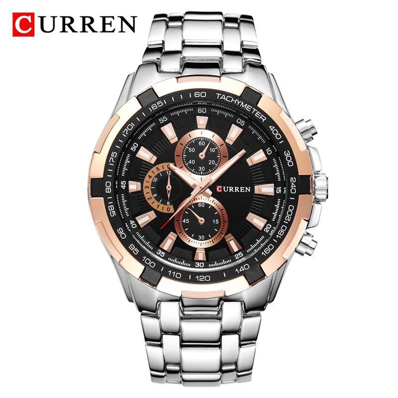 CURREN Marke Luxus Uhren Männer Sport Business Casual Quarz Armbanduhren Militär Armbanduhr wasserdicht 8023 gold/schwarz
