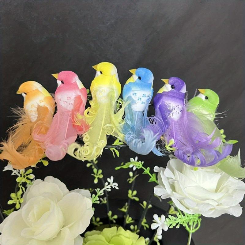 6 Stück Künstliche Vogelfeder Vogel Langschwanz Vogel Dekoration Analog Handwerk Sommer Modern Dschungel Garten Home Decor, Garten Dekor, Home Decor