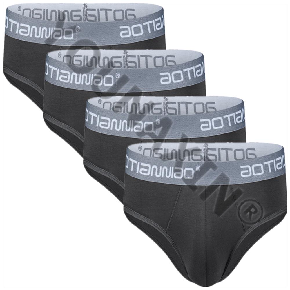 4 Stück große Slips für Herren, Unterwäsche, Unterhose, für Herren, große Schlüpfer, Unterhose, Modal-Unterwäsche, L, XL, 2XL, 3XL, 4XL, 5XL 5XL graue