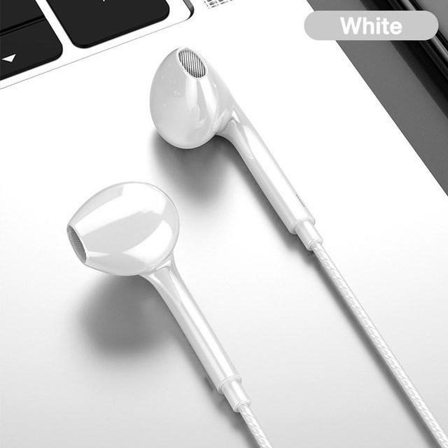 3,5 mm kabelgebundene Kopfhörer mit Bass-Ohrhörern, Stereo-Kopfhörer, Musik-Sport-Gaming-Headset mit Mikrofon für Xiaomi IPhone 5s-Kopfhörer weiß