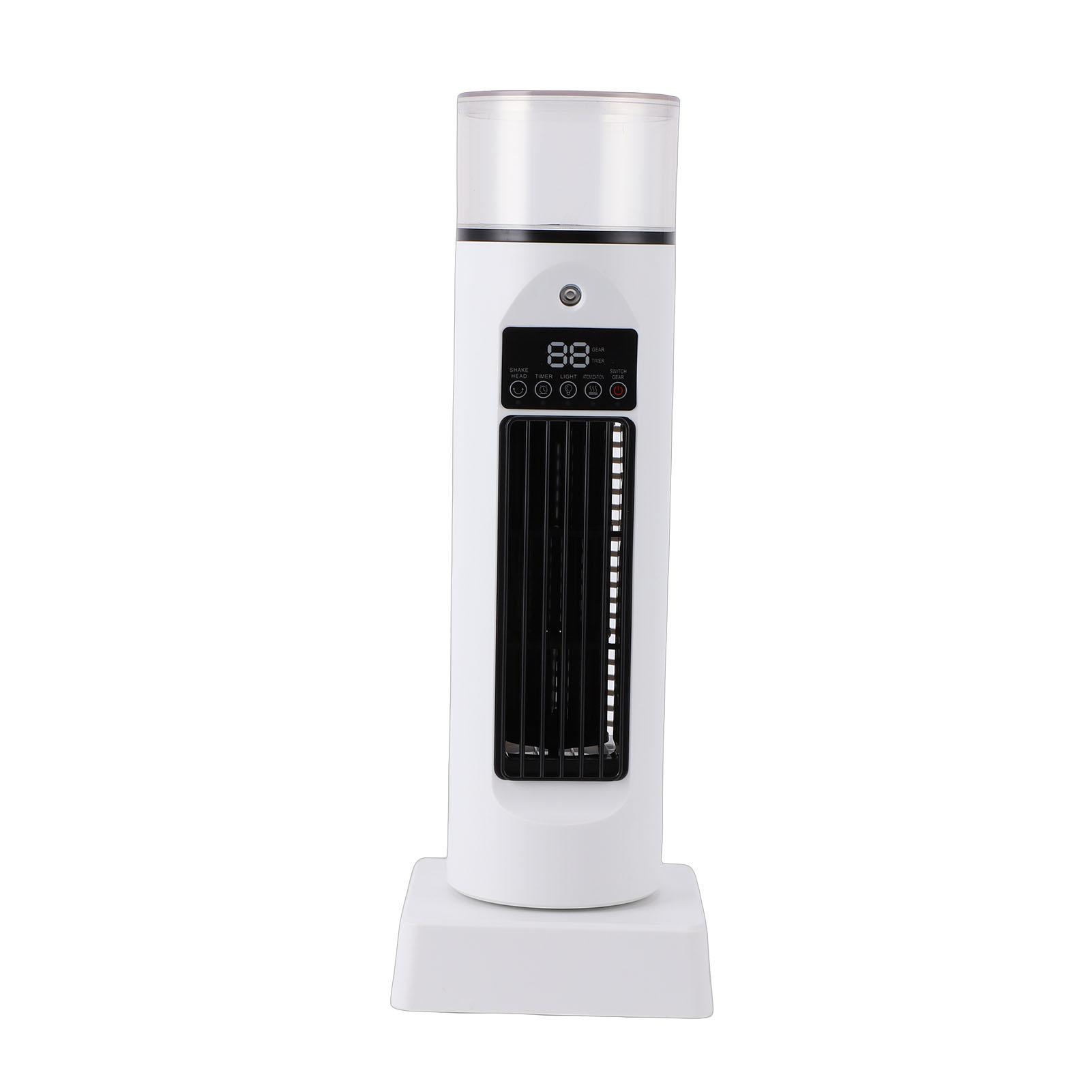Turmventilator Energiesparend 6 Geschwindigkeiten Leise Blattlos Befeuchtend Kühlventilator mit Timer für Wohnzimmer Schlafzimmer Schwarz Fernbedienung Type 1 white