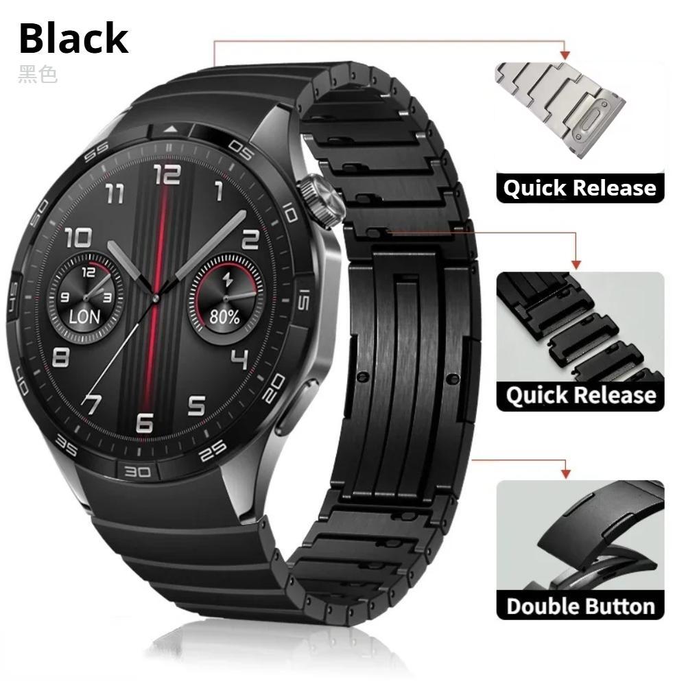 1:1 Keine Lücken Luxus Titanarmband für Huawei Watch GT6 Pro 46mm Metallarmband für Huawei Watch GT 6 46mm Spezialisiertes Schnellverschluss-Uhrenarmband HUAWEI GT6 PRO 46mm schwarz