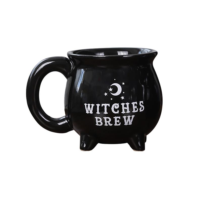Kreative Hexen Brauen Hexenkessel Kaffeetasse Schwarze Keramik Kaffeetassen Halloween Tischdekoration für Halloween