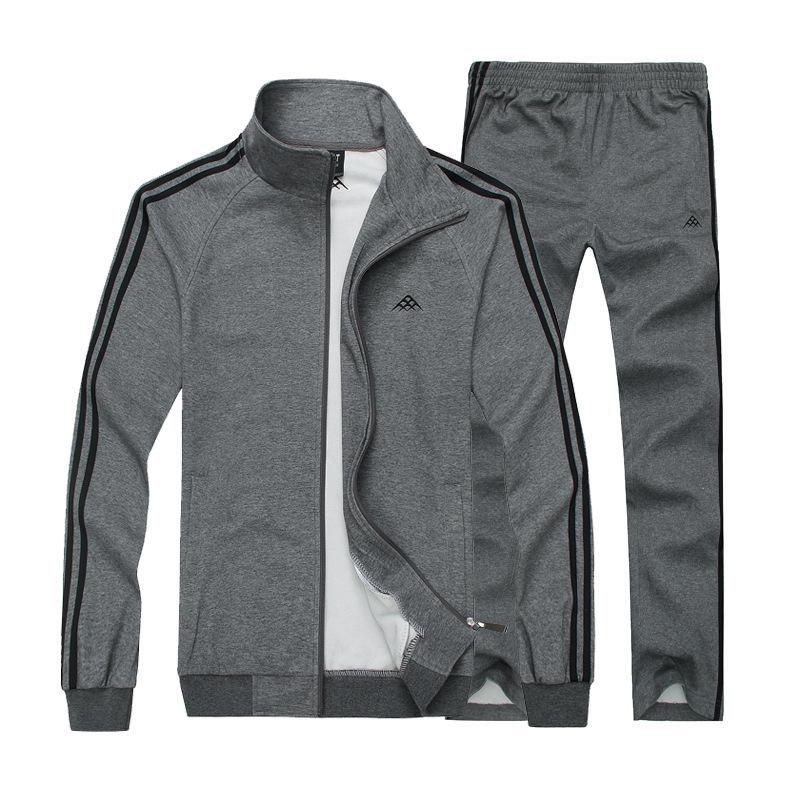 Männer Kapuzenanzug Männer Casual Trainingsanzüge Sport Sets Jogginganzüge Herren Hoodies Sets 3XL dunkelgrau