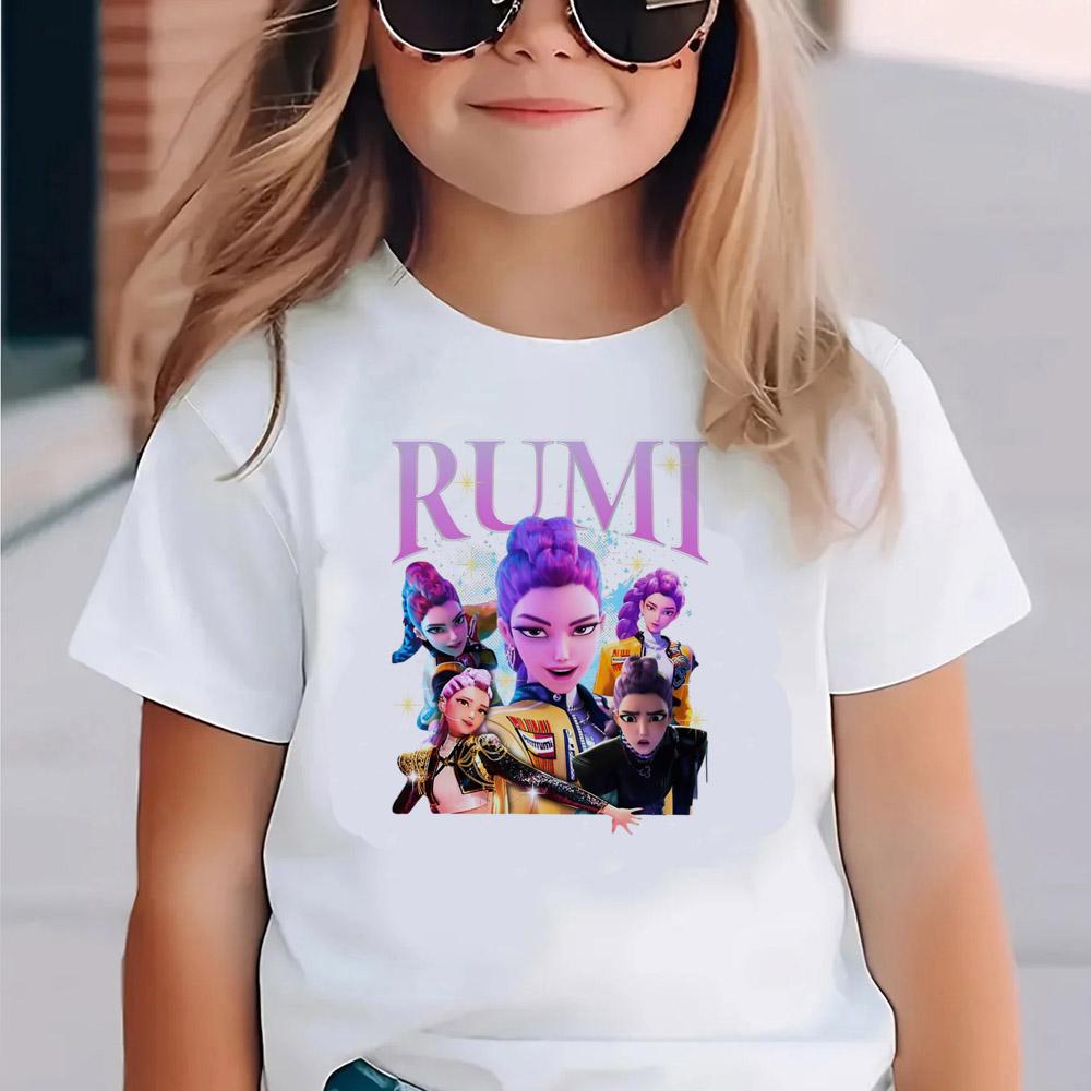 Demon Hunters Reine Baumwolle Kinderbekleidung Kurzarm T-Shirt Niedliches T-Shirt Harajuku T-Shirt für Jungen Mädchen 140