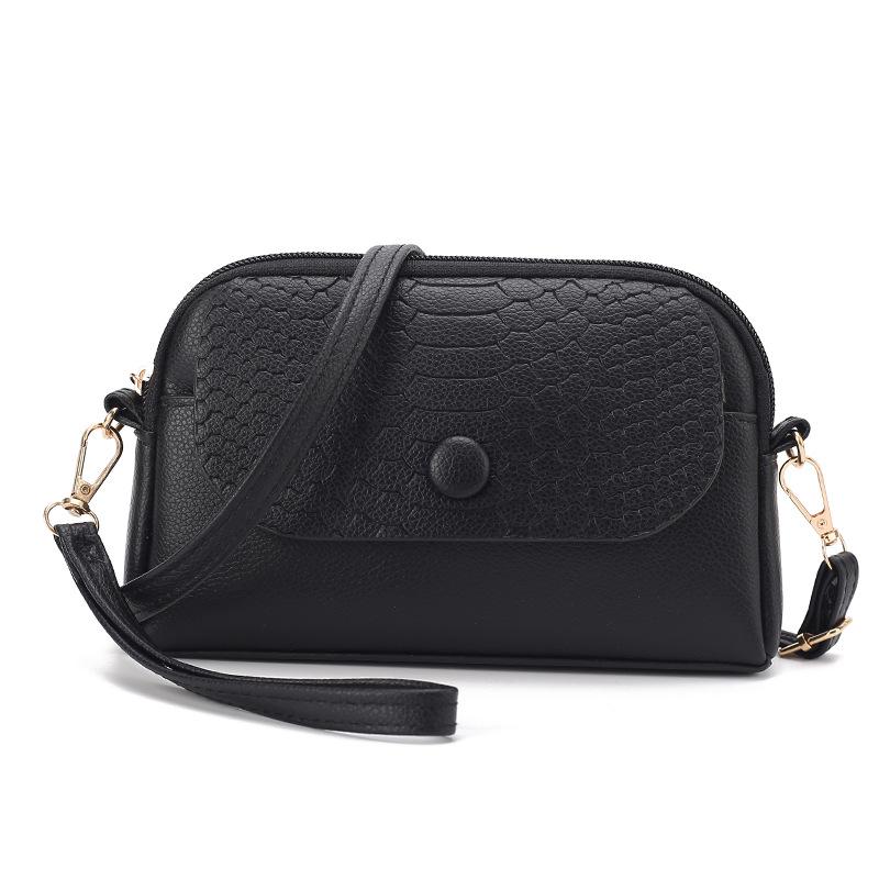 Kleine quadratische Tasche Damen Umhängetasche Schultertasche Hand in Hand Temperament Unifarbene Damentasche Kleine Schultertasche Handytasche black