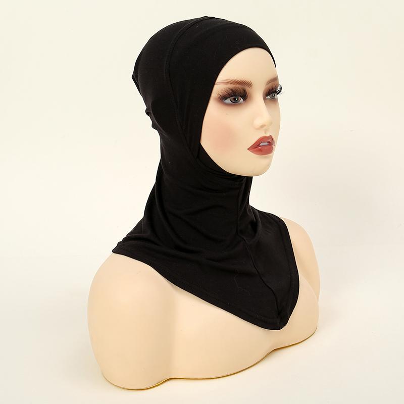 Muslimische Innenhaube Hijab für Frauen Einfarbiges Untertuch Hijab Unterhaube Schal Turban Hut Islamische Muslimische Hijabs Fertig zum Tragen Kopfbedeckung beige
