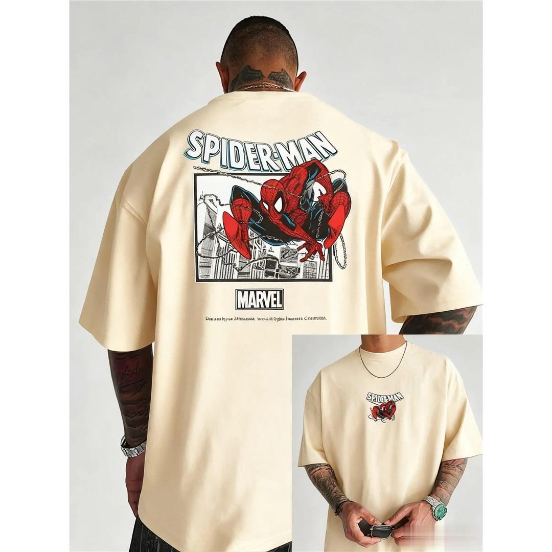 Spider-Man Comic Grafik T-Shirt Herren Damen Kurzarm Tee Sommer Superhelden Druck Streetwear Oversize Lässiges Oberteil Vintage M blau