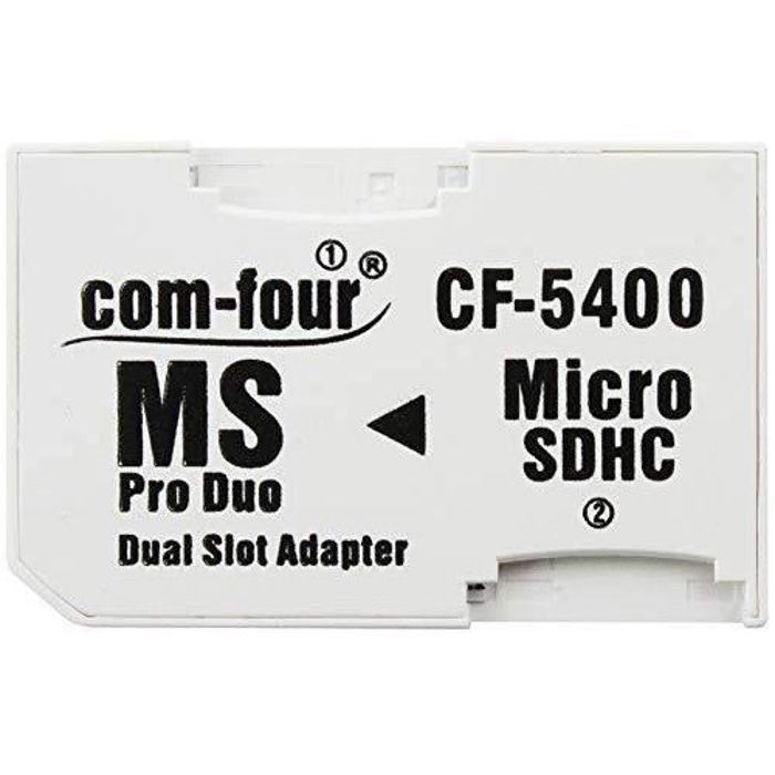 Com-four® Doppel-Micro-SDHC-zu-MS-Pro-Duo-Adapter MicroSD-Speicherkarte zu Memory Stick für Sony Kamera PSP Telefon