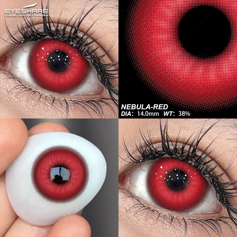 Eyeshare NEU Cosplay Farbige Kontaktlinsen für Augen Blaue Anime Augenlinsen Halloween Farbige Linsen Rote Kontaktlinsen Kosmetisches Make-up