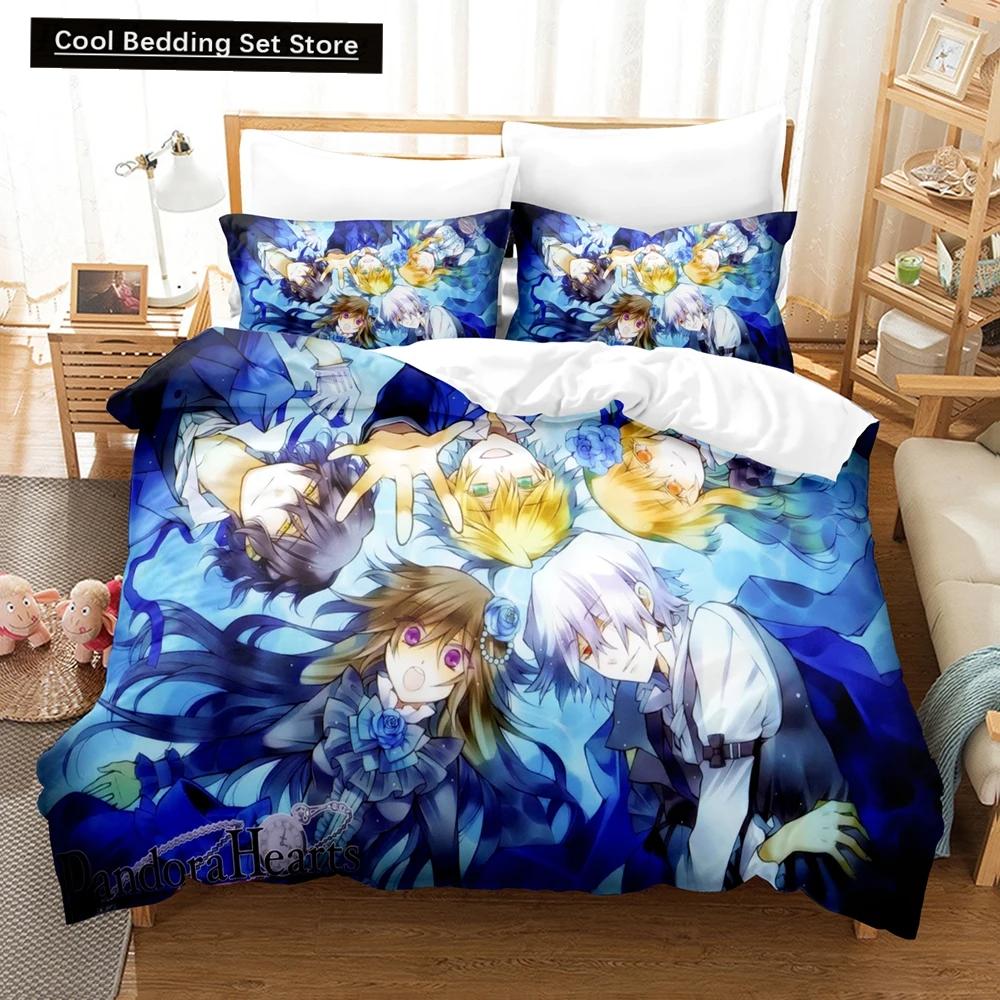 3D-Druck Anime Pandora Hearts Bettwäsche-Set, Bettbezug, Bettset, Steppdecke, Kissenbezug, King-Size-Bett, Queen-Size-Bett, Twin-Size-Bett, Jungen, Mädchen, Erwachsene EU single(135x200cm)