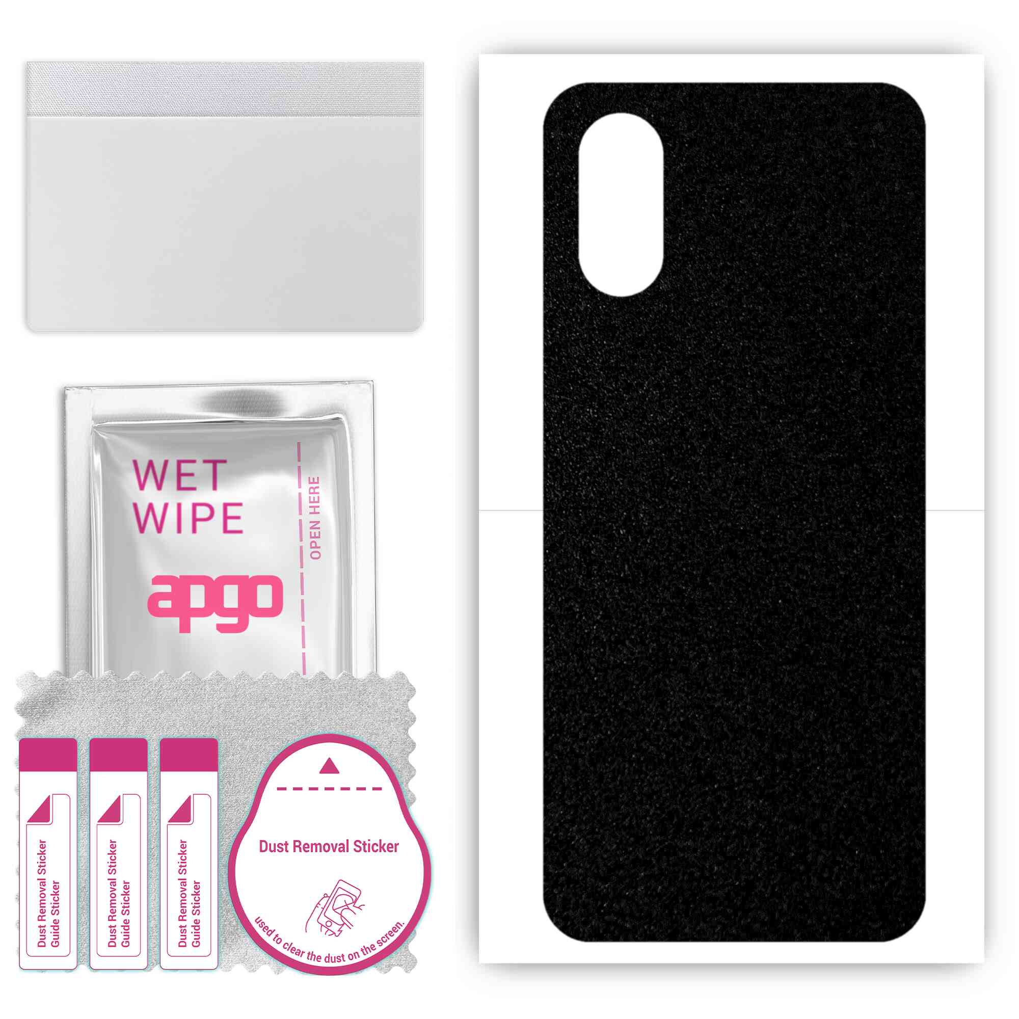 apgo Protective Skin Sticker for the back compatible with Sony Xperia 5 V, Wrap Film, Foil, Vinyl - Pattern Matte Black