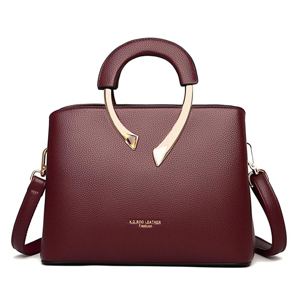 Echte Hochwertige Leder Lässige Tragetasche Luxuriöse Handtaschen Damen Taschen Designer Schulter Crossbody Taschen für Damen 2026 Sac A Main bordeaux