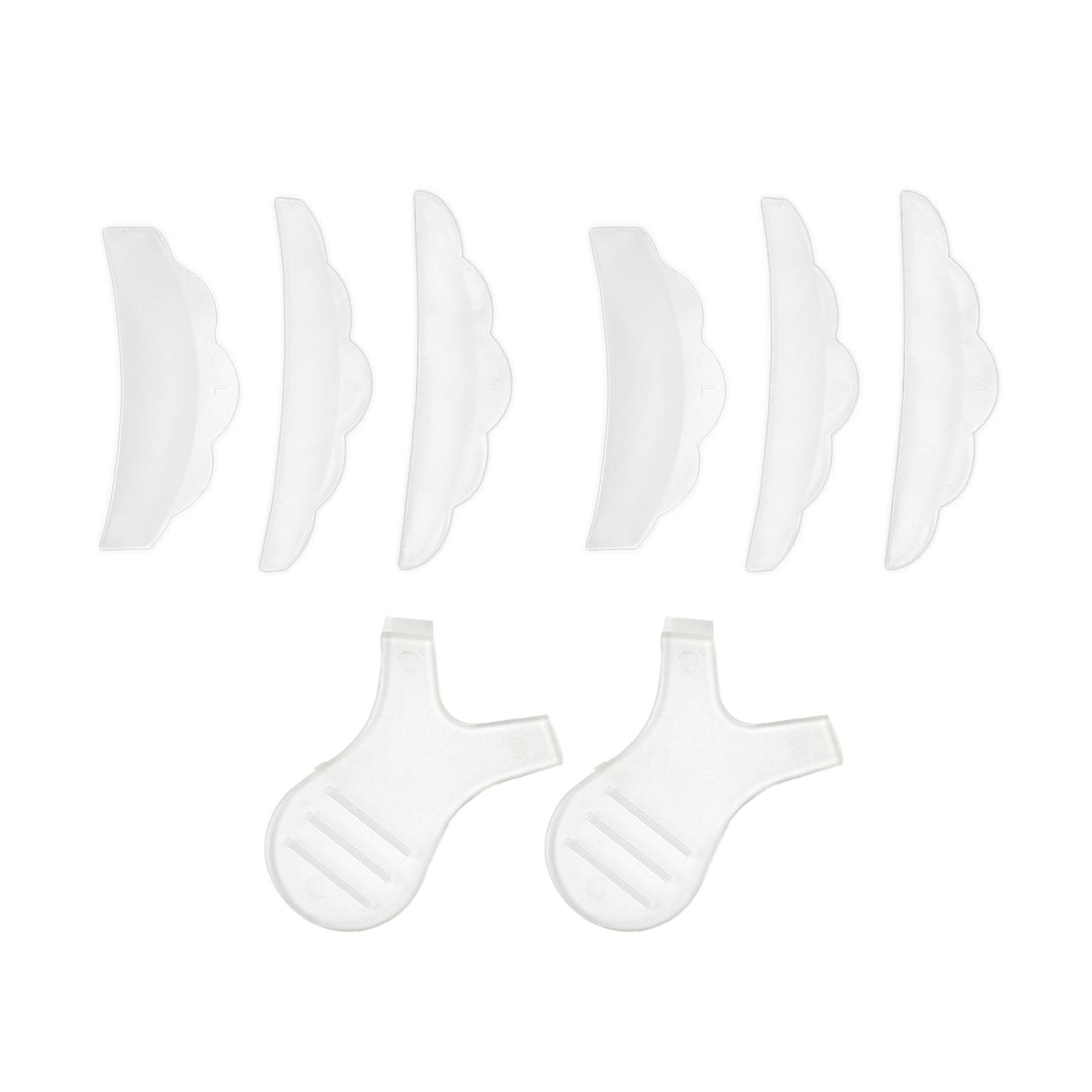 3 Paar Silikon-Wimpern-Transplantat-Pads Y-Form-Wimpernverlängerungsbürste Reinigungsbürste Wimpernlift-Zange Wimpern-Curl-Pads transparent