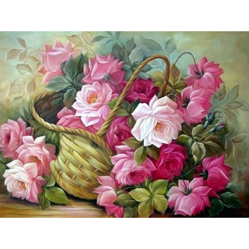 Diamant Malerei Blumen Pfingstrose Kreuzstich Kristall Handarbeit Stickerei Full Round Diamond Dekor 20X30CM