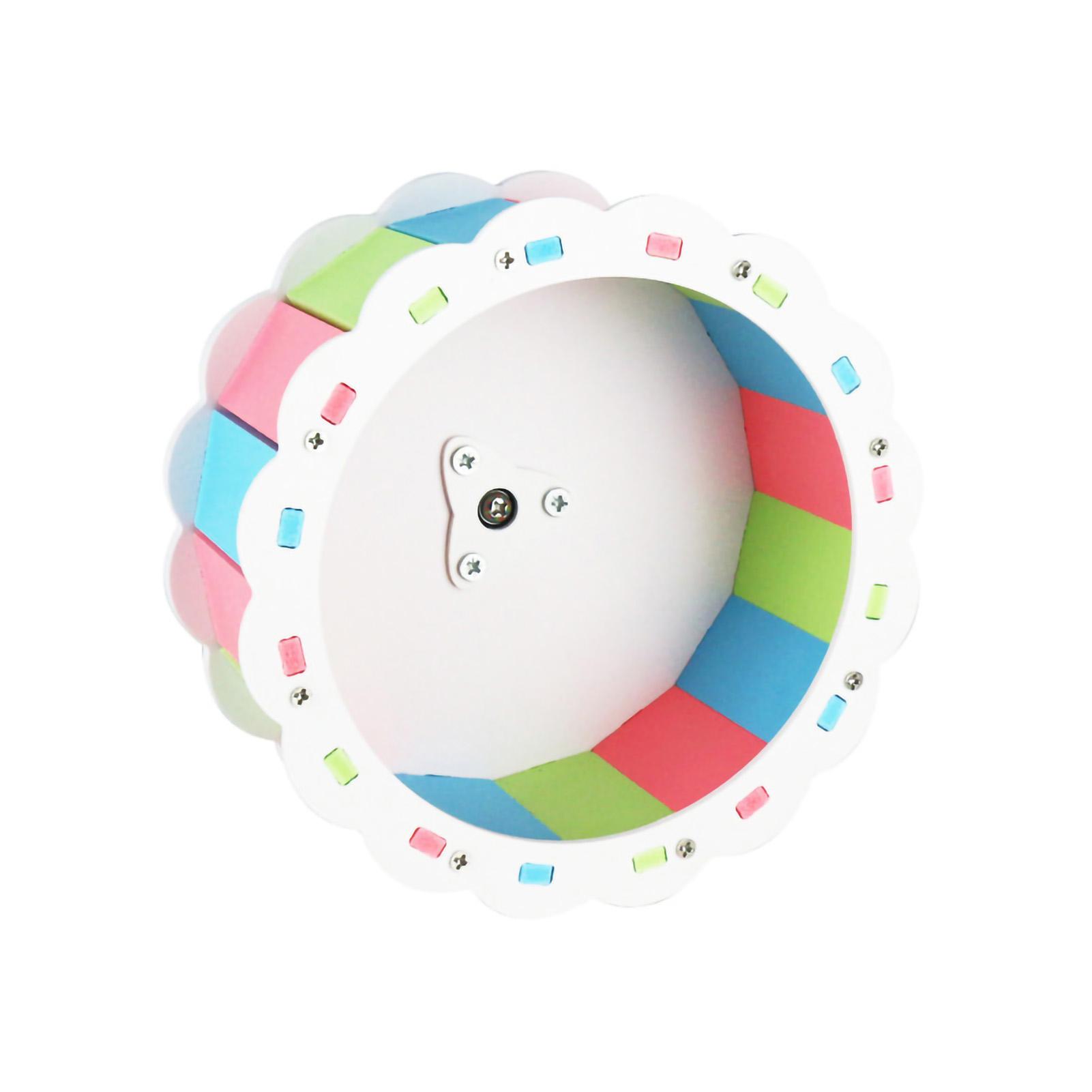 Hamsterrad Leise Sonnenblumenform PVC Schraubmontage Haustier Laufrad für Haustier Hamster Sport 13cm/5.1in blau