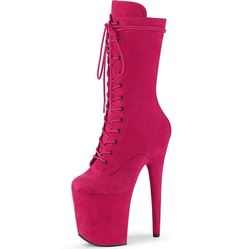 Sexy Frauen Schuhe Pole Dance Schuhe Pumps Party Club Plattform Schuhe mit hohen absätzen Modell Stiefel Wildleder Schuhe 38 hellrosa