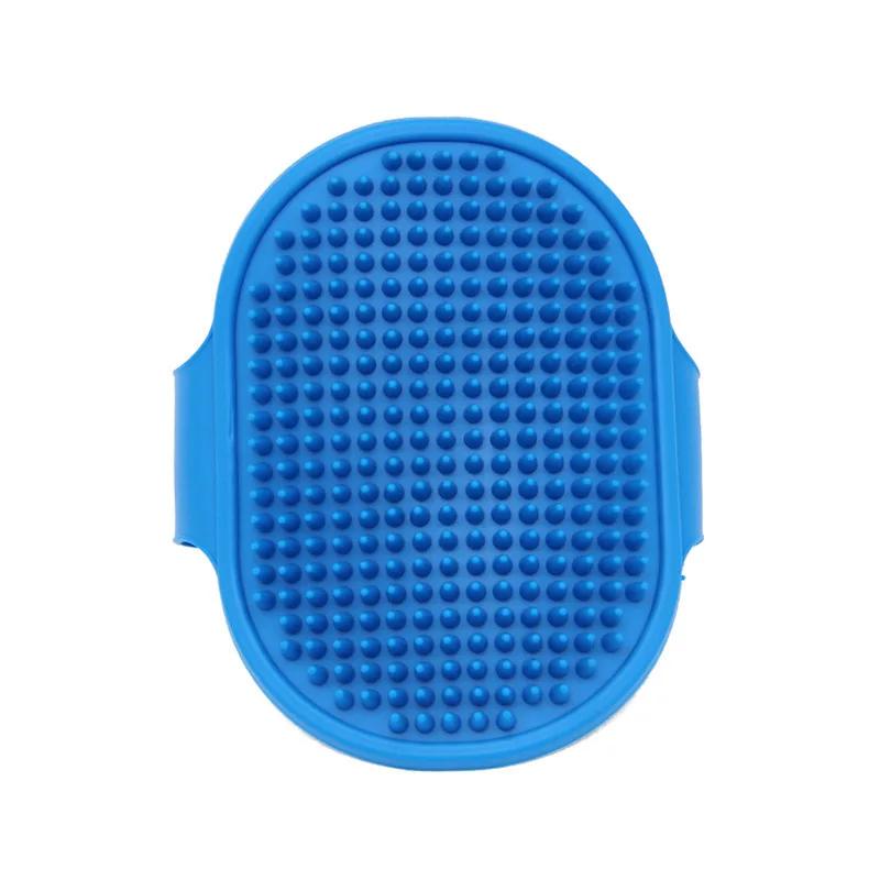 Reinigungsbürste für Haustiere, Hunde, Katzen, Bade- und Massagehandschuhe, Kamm, Haarentferner, Fellpflege, Reinigungswerkzeug aus weichem Gummi, Waschzubehör für Haustiere one size blau