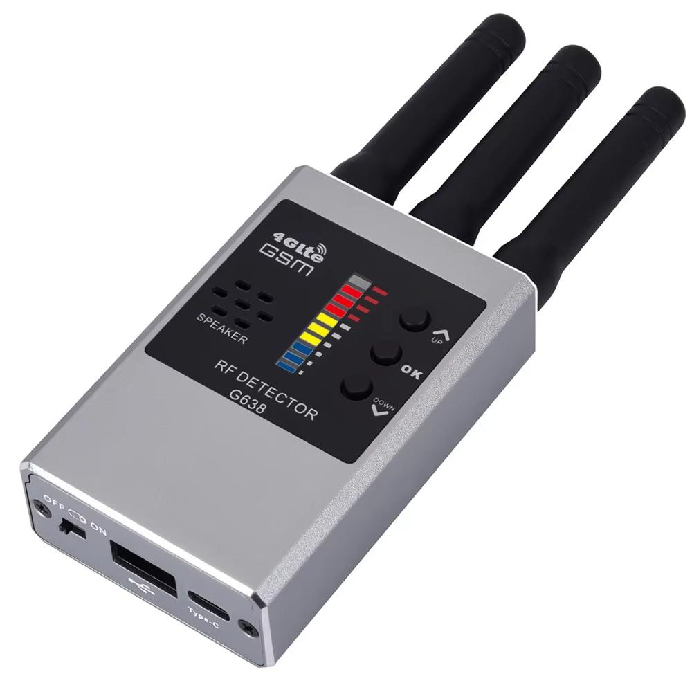 Drahtloser HF-Signaldetektor Bug GSM Audio GPS Tracker Mini Kamera Finder Kamera IR-Scan AI Standby Automatische Erkennung G638W Without Camera Detector gray