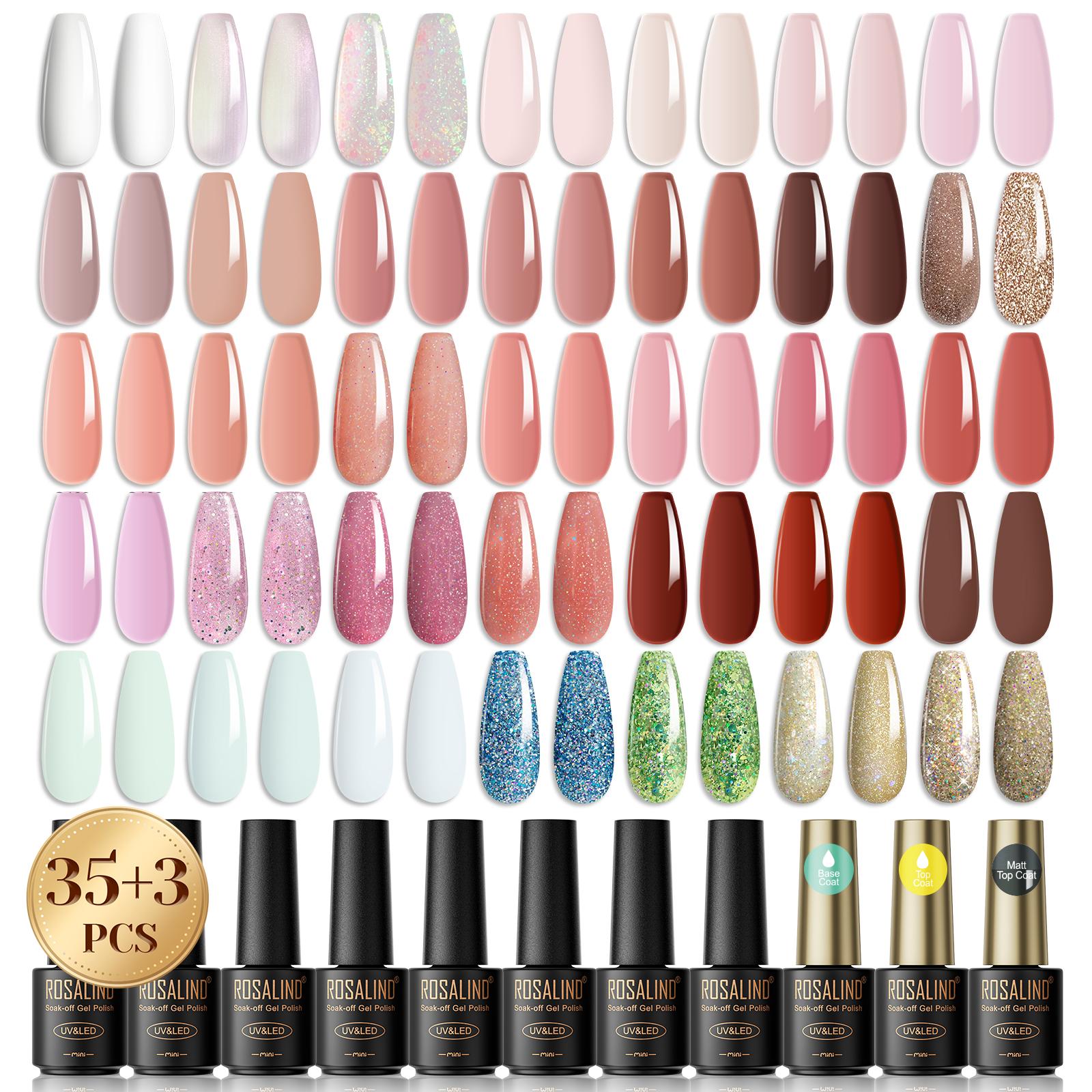 ROSALIND 38 teile/los Nagel Gel Klassische Farblacke Hybrid Gel Nagellack Set Alle Für Semi Permanent Gel Nagellack UV led Nail art Design