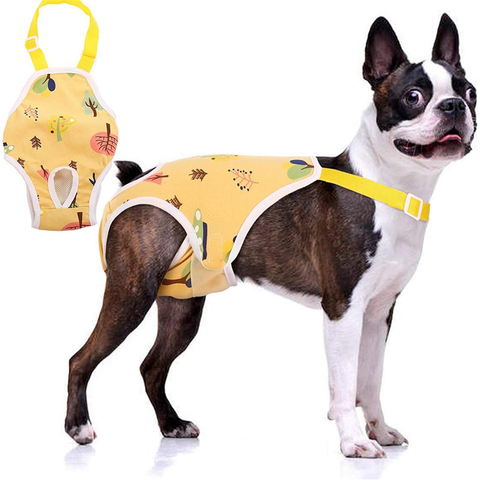 Sagit Dog, Windel, Hygiene, Höschen, mit, Hosenträgern,, Haustier, physiologische, Hose, verstellbar, bequem, Unterwäsche, für, Frauen, Hunde L gelb