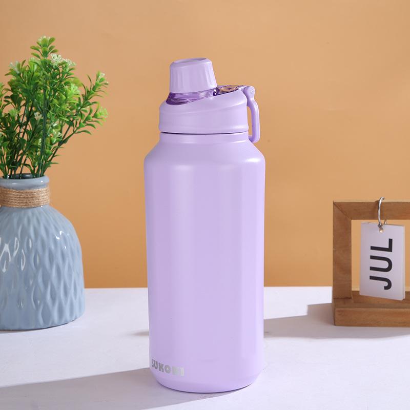 Große Kapazität Tragbare Reise Thermos Tasse Edelstahl Gerade Trinken Wasser Flasche Mädchen Outdoor Sport Fitness Wasser Tasse 600ml