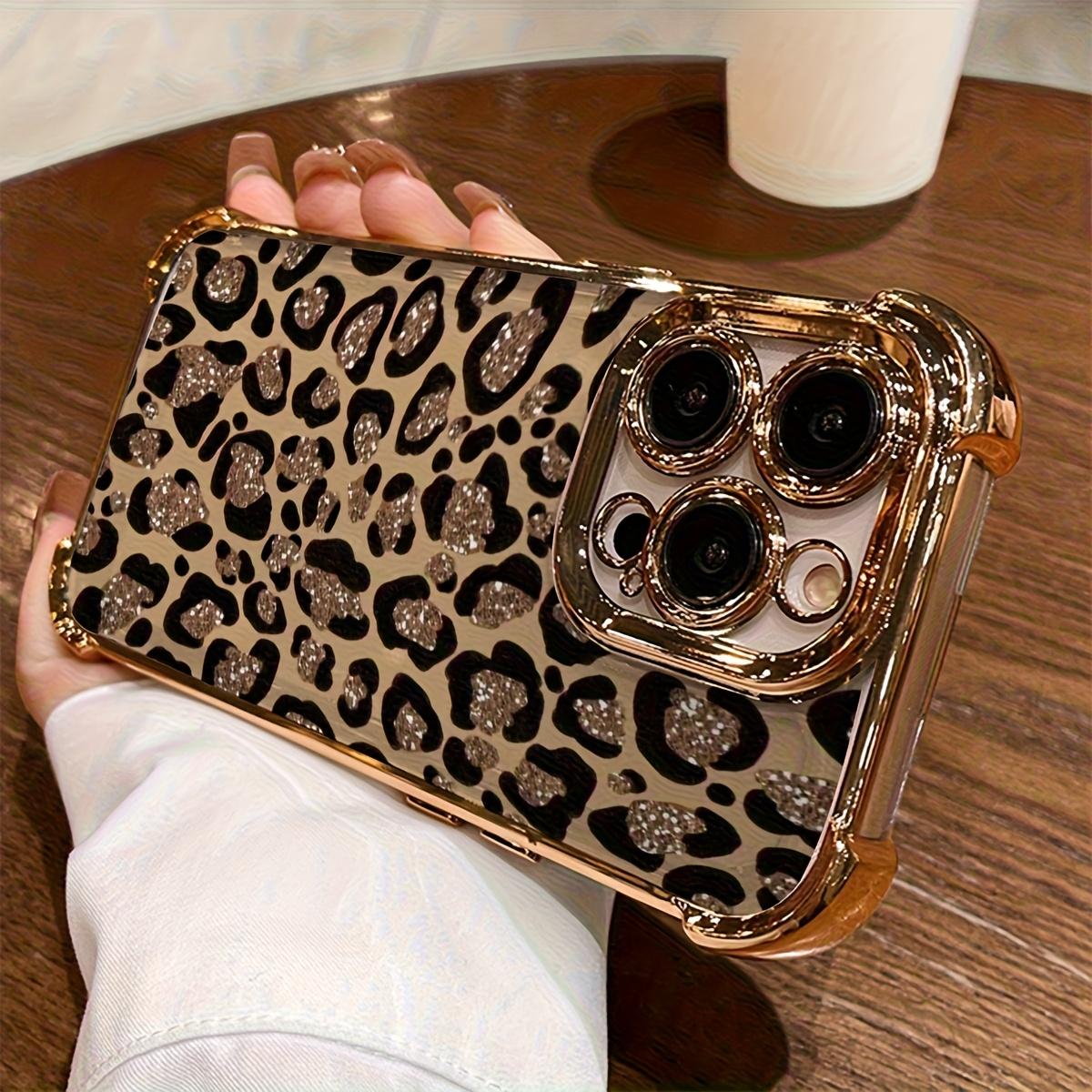 Luxus Personalisierte Leopardenmuster Design Handyhülle Für iPhone 11 12 13 14 15 16 17 Pro Max 16E Air Anti-Sturz Silikon Weiche Hülle iPhone 15 Pro black