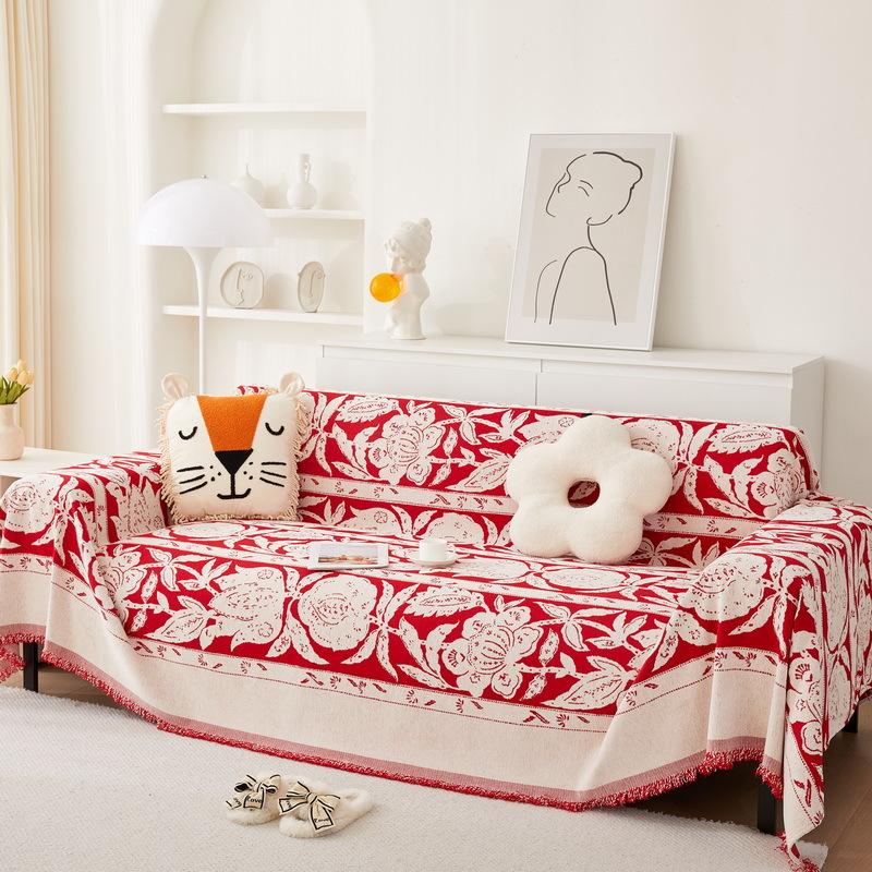 Chenille Jacquard-Muster Sofa Handtuch Sofa Abdecktuch Handtuch All-inclusive Wohnzimmer Sofa Abdeckung Staubtuch Haushalt Sofa Schutzhülle 180x130cm