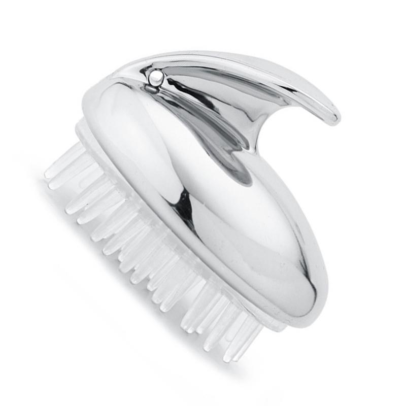 Haarbürste Weiches Silikon Abnehmbar Tiefenreinigung Schuppen Reduzieren Kopfhaut Massagebürste Blau silber