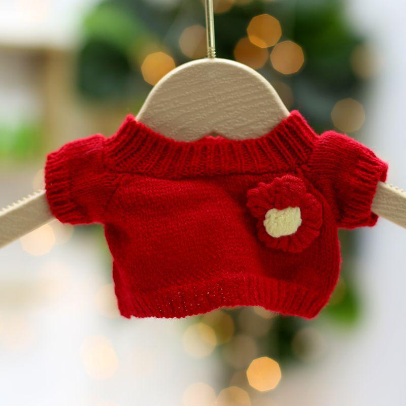 30cm Teddybär Bär Zubehör Zubehör Puppe Puppe Kleidung ersetzen Plüschtiere Pullover Pullover Zubehör Small flower red sweater