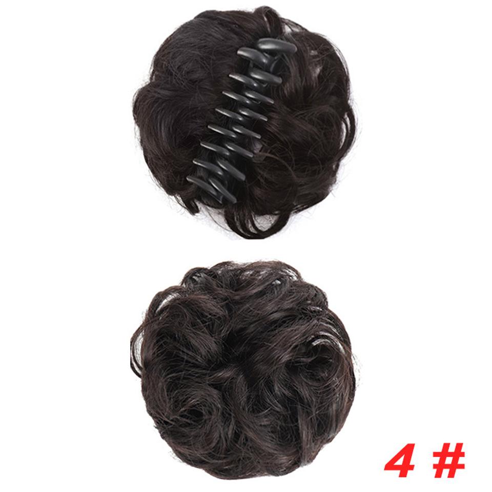WTB Synthetische Perücke mit großem Klauenclip-Dutt für Mädchen, natürlich lässig, lockiges Haar, Dutt, Kugelkopfperücke, synthetischer unordentlicher Dutt, Donut-Perücke 10CM