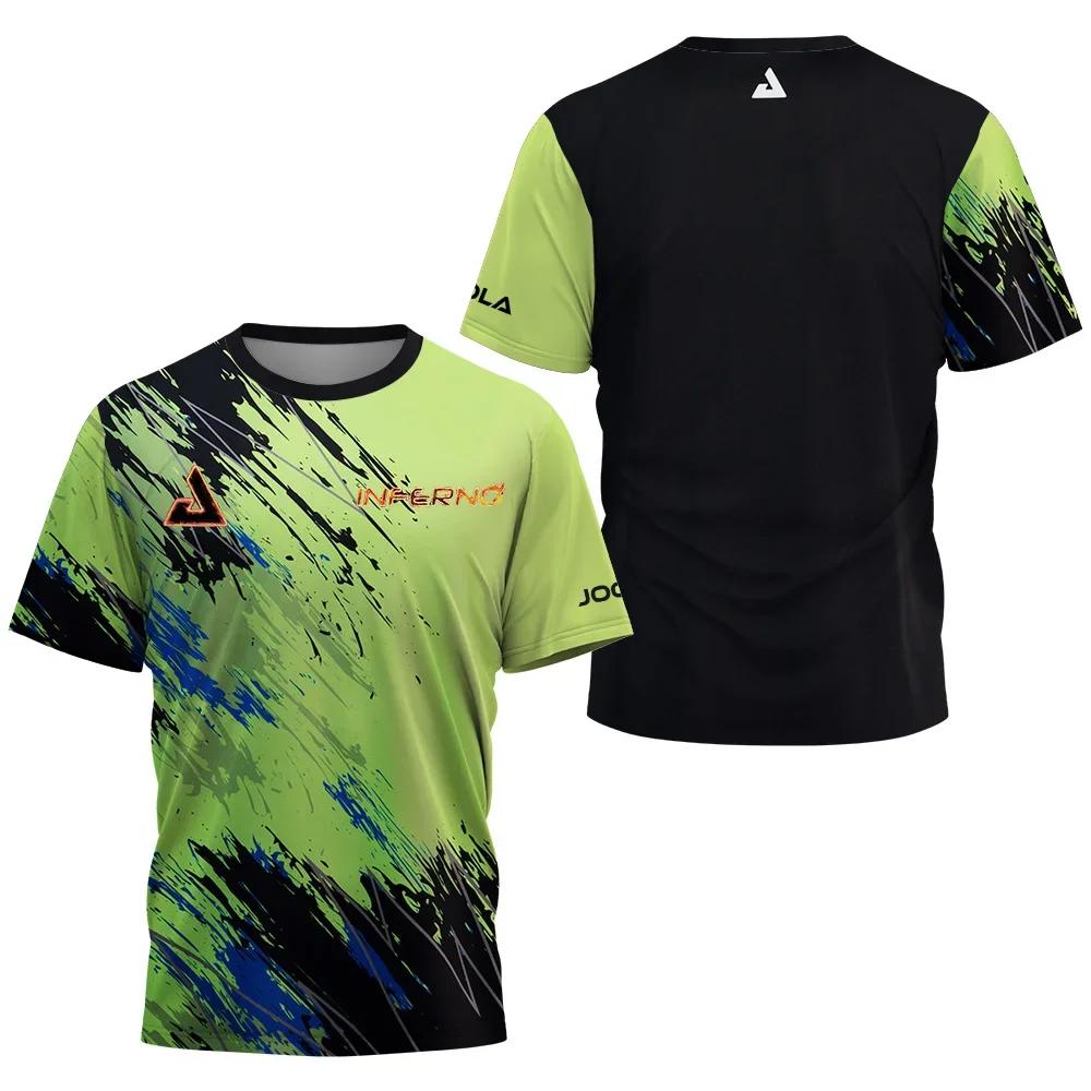 2026 Neues Herren Sommer Tischtennis Blumenmuster Herren Badminton Tennis Marke Schnelltrocknend Kurzarm Herren Oberteil Sport T-Shirt 6XL