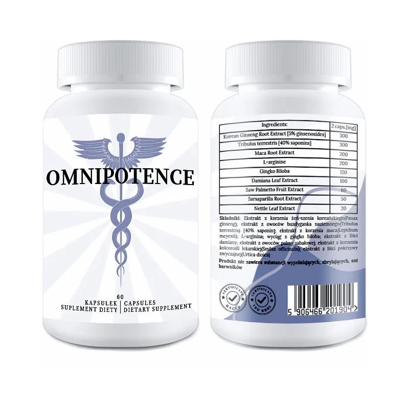 OMNIPOTENCE Nahrungsergänzungsmittel zur Unterstützung der Penisvergrößerung und natürlichen Vitalität, 60 Kapseln 60caps