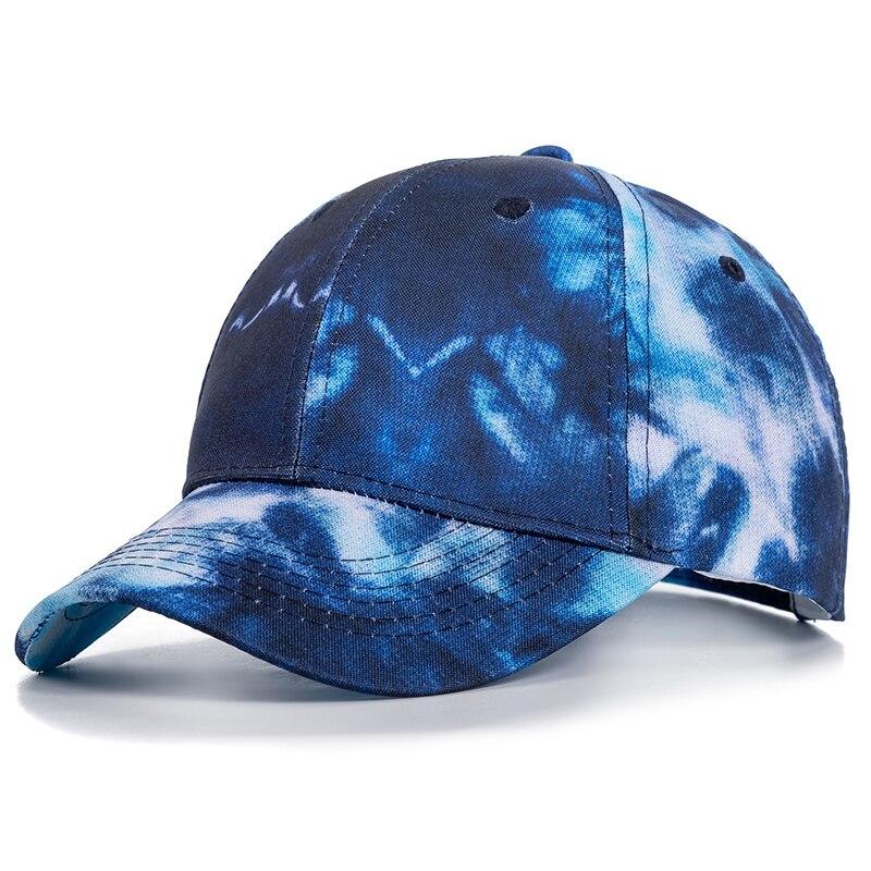Neue Mode Frauen Tie Dye Kappe Mehrfarbige Unregelmäßige Druck Baseball Kappe Weibliche Outdoor Streetwear Sommer Baseball Hüte 54cm-62cm navy blau