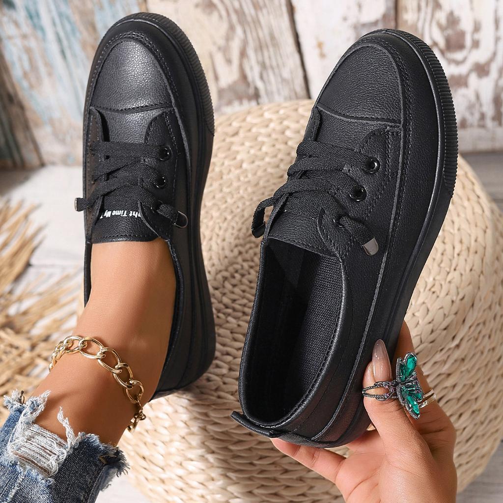 Damen Weiße Flache Slipper Bequeme Weiße Freizeitsneaker 36 schwarz