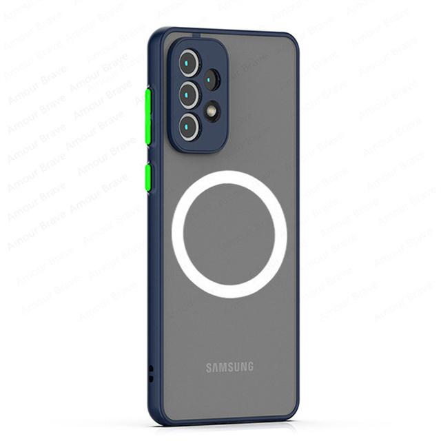 Für Magsafe stoßfeste Hüllen für Samsung Galaxy A53 5g A52 A12 A13 A51 A71 A32 magnetische Ladeabdeckung für Samsung A52s A33 Hülle A71 blau