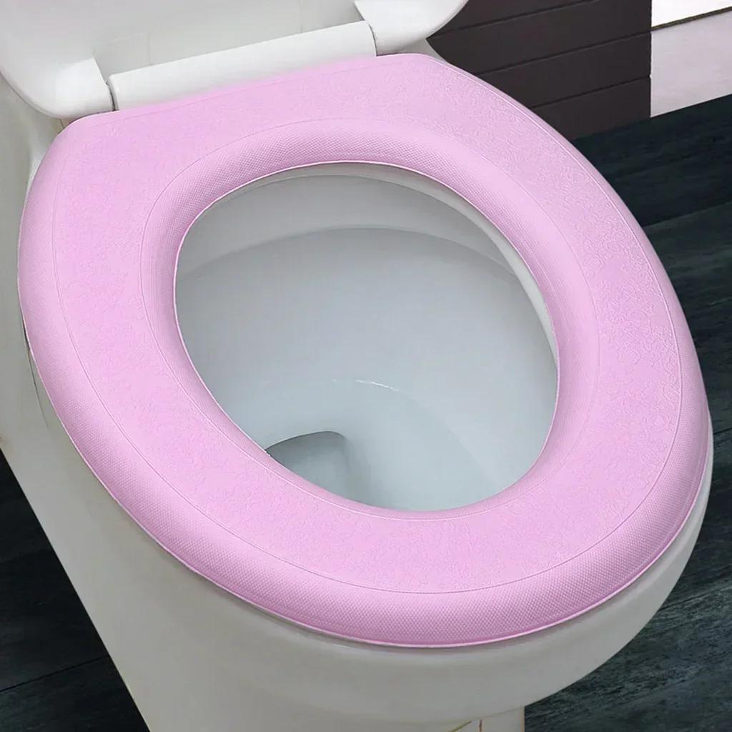 Wasserdichter Weicher Toilettendeckel Badezimmer Waschbare WC-Matte Kissen O-Form Toilettensitz Bidet-Toilettendeckel Zubehör rosa